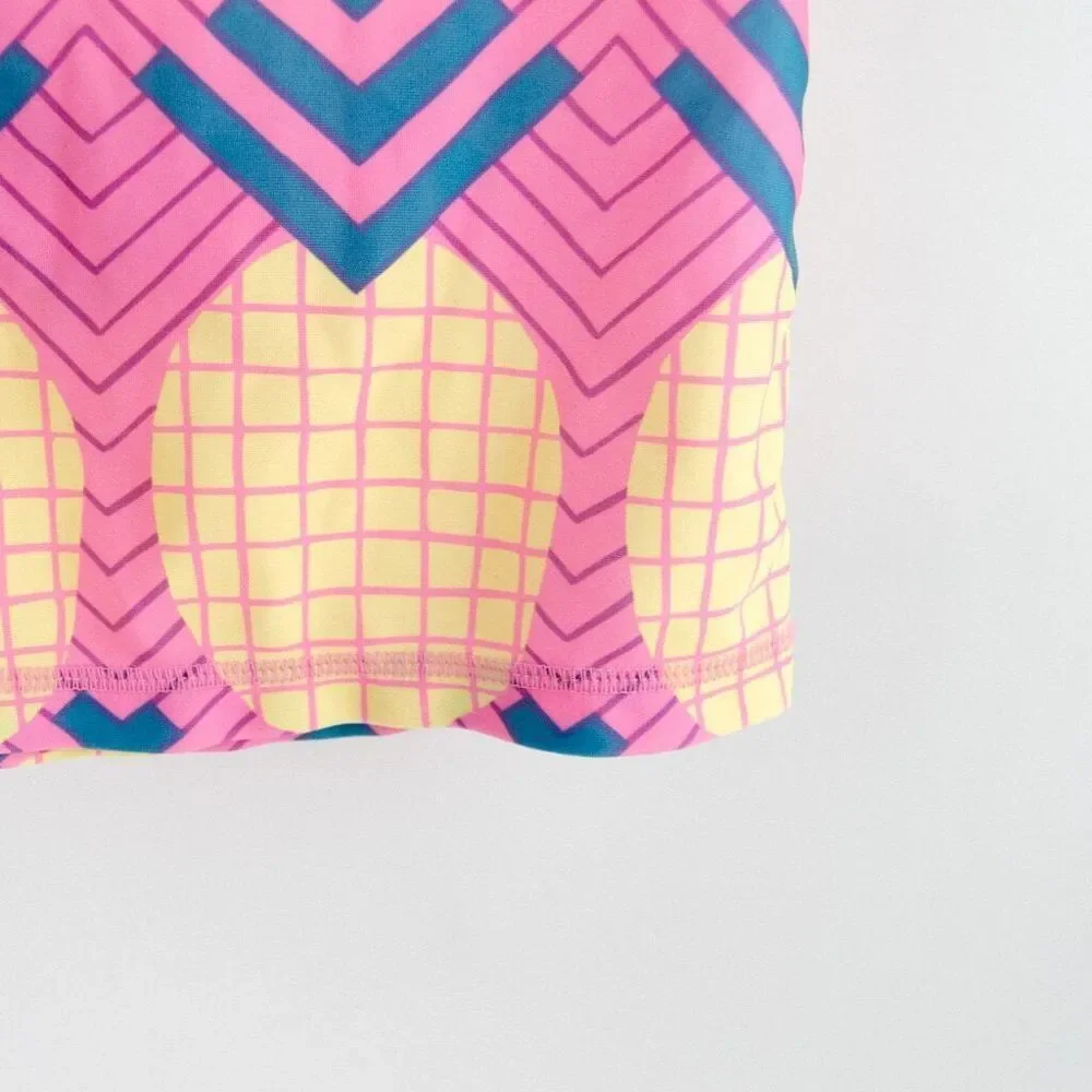 Tea‎ Collection Pineapple Print Short Sleeve Rash Guard Pink Yellow Toddler Sz 4